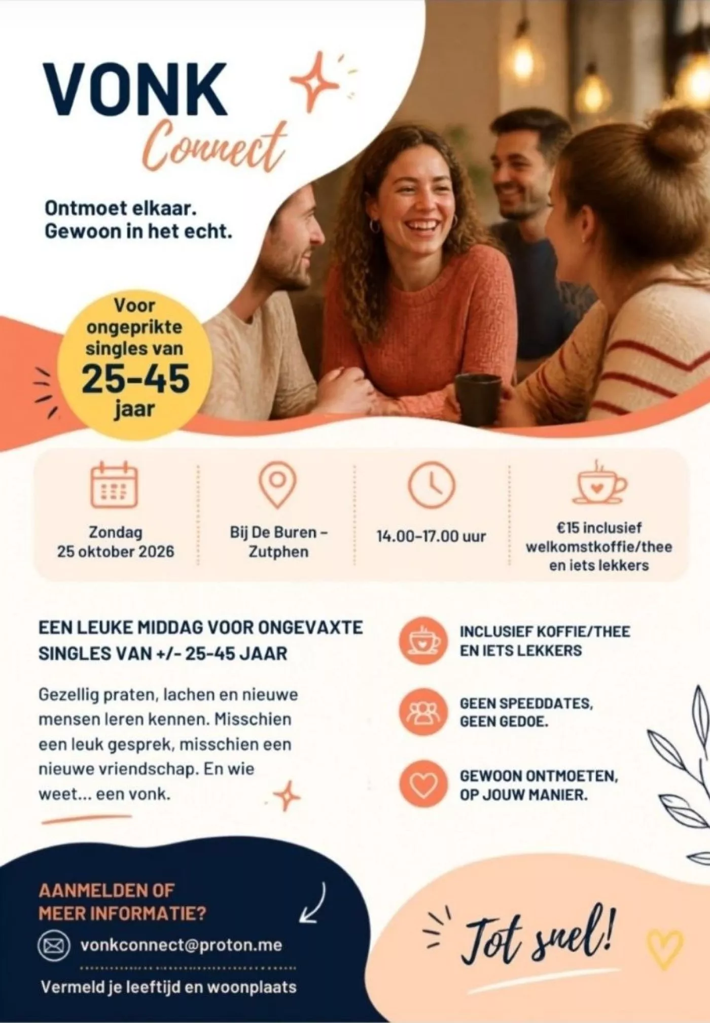Vonk connect: Ontmoet elkaar, gewoon in het echt.